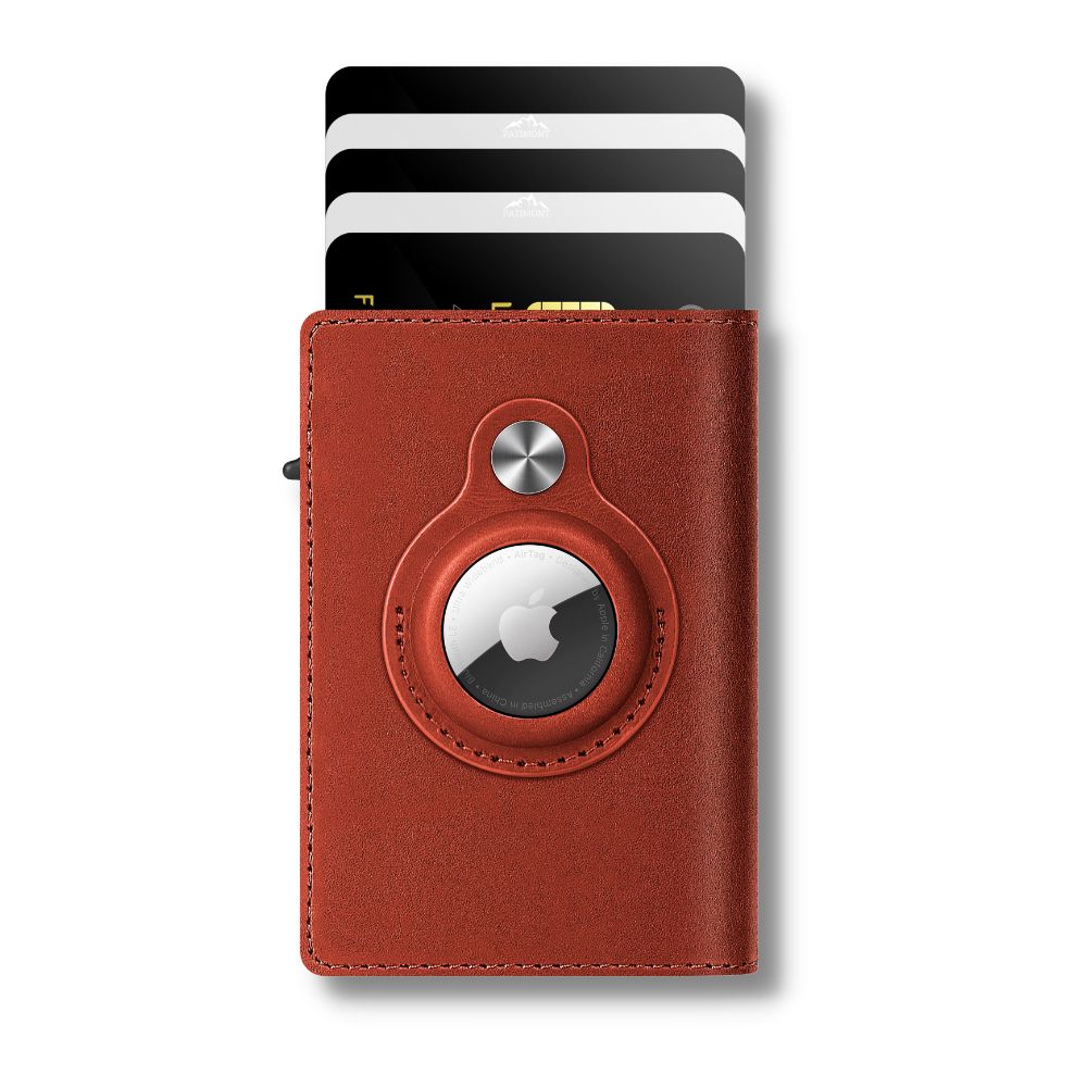 AirTag Trackable Leather Wallet | RFID Blocking | 1-14 Cards Storage | red