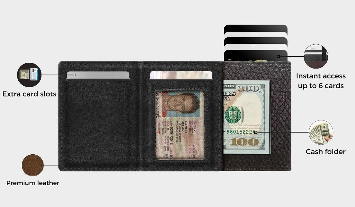 AirTag Trackable Leather Wallet | RFID Blocking | 1-14 Cards Storage ...