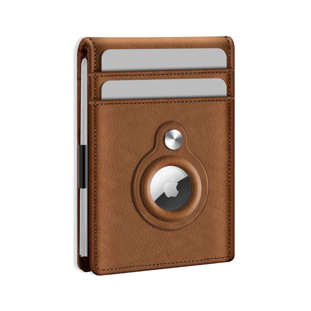 Jowlroel Portafoglio Uomo In Pelle Pieno Fiore Con Supporto AirTag – Bifold RFID, 12 Slot Carte, 2 Finestre ID, Regalo