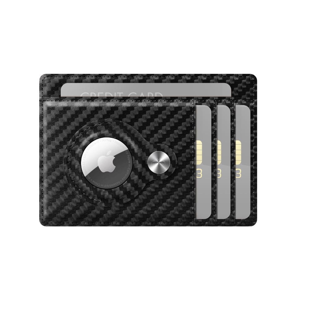 AirTag Leather Wallet | RFID Blocking | 1-10 Cards Storage | carbon fiber