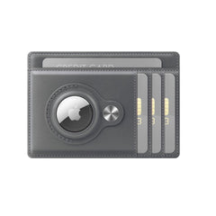 AirTag Leather Wallet | RFID Blocking | 1-10 Cards Storage | grey