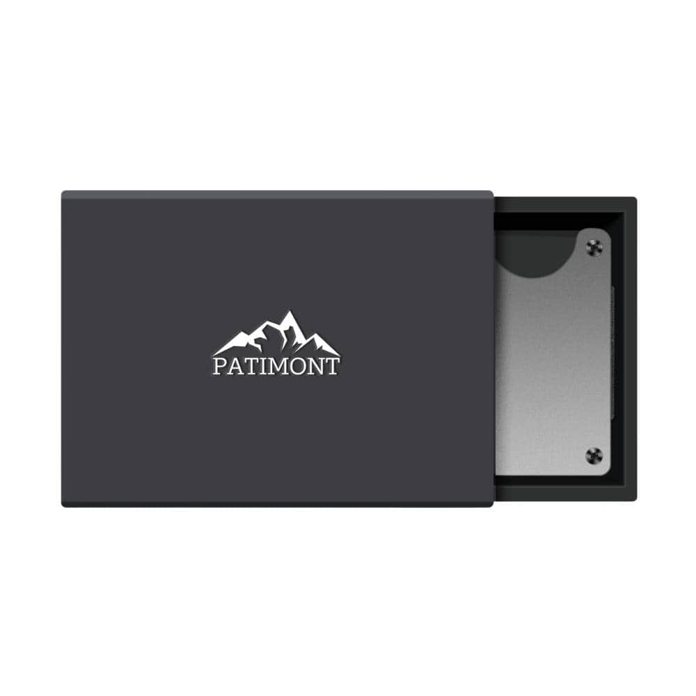AirTag Trackable Aluminum Wallet | RFID Blocking | Holds 1-16 Cards | Money Clip / Space Gray